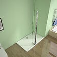AICA SANITAIRE - Volet pivotant seul 30x200cm pour paroi de douche italienne en verre 8mm, retour pivotant à 180°, verre anticalcaire - vignette