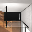 AICA SANITAIRE - Paroi de douche 130x200cm avec barre de fixation 73-120cm en carré, profilé noir mat, AICA paroi de douche à l'italienne en 8mm verre securit anticalcaire - vignette