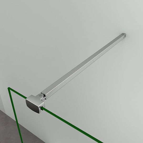 AICA SANITAIRE - Paroi de douche 60x200cm avec barre de fixation 90cm avec grande pince, profilé en chromé, AICA paroi de douche à l'italienne en 8mm verre anticalcaire et securit - large