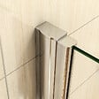 AICA SANITAIRE - Porte de douche battante H.197cm largeur réglable 149 à 154.4cm, porte de douche pivotante à 180° avec 2 éléments fixes en 6mm verre securit anticalcaire - vignette