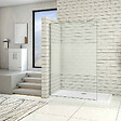 AICA SANITAIRE - Paroi de douche 100x200cm avec barre de fixation 90cm en carré, AICA paroi de douche à l'italienne en 8mm verre bande centrale dépoli - vignette