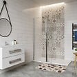AICA SANITAIRE - Paroi de douche 40+40x200cm avec barre de fixation 90cm en carré, verre 8mm clair de sécurité, AICA paroi de douche à l'italienne avec retour pivotant 40cm - vignette