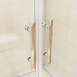 AICA SANITAIRE - Porte de douche battante H.197cm largeur réglable 134 à 139.4cm, porte de douche pivotante à 180° avec 2 éléments fixes en 6mm verre securit anticalcaire - vignette