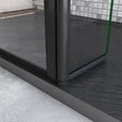 AICA SANITAIRE - Paroi de douche à l'italienne 90+30x200cm avec barre de fixation noire 90cm en carré, paroi de douche style modèle avec retour pivotant 30cm en noir mat - vignette