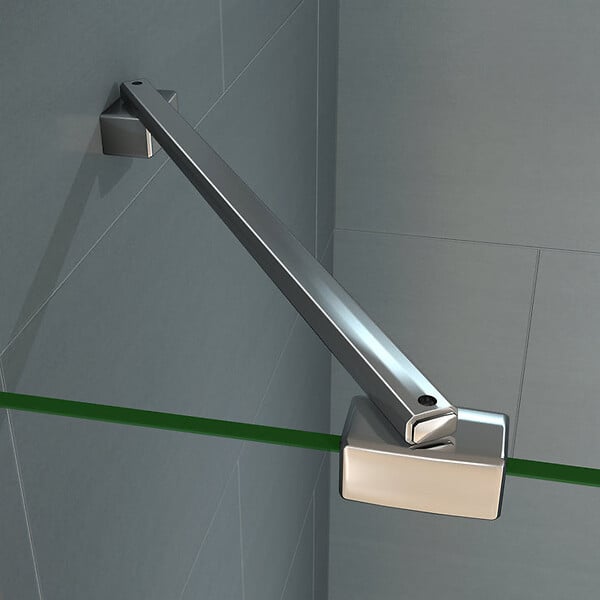 AICA SANITAIRE - Paroi de douche 40x200cm avec barre de fixation d'angle 45cm, profilé en chromé, AICA paroi de douche à l'italienne en 8mm verre anticalcaire et securit - large