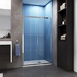 AICA SANITAIRE - Porte de douche coulissante 120x190cm en 5mm verre trempé, AICA porte de douche Hauteur 190cm Installation en niche - vignette