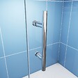 AICA SANITAIRE - Porte de douche coulissante 120x190cm en 5mm verre trempé, AICA porte de douche Hauteur 190cm Installation en niche - vignette