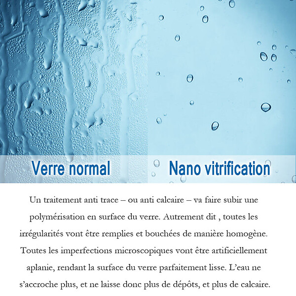 AICA SANITAIRE - Paroi de douche 60x200cm en Noir mat, AICA paroi de douche italienne en verre 8mm anticalcaire, sans barre de fixation - large