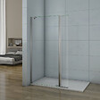 AICA SANITAIRE - Paroi de douche 40+40x200cm avec barre de fixation d'angle 45cm, verre 8mm clair de sécurité, AICA paroi de douche à l'italienne avec retour pivotant 40cm - vignette