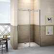 AICA SANITAIRE - Porte de douche coulissante 150cm Hauteur 195cm en verre 8mm securit anticalcaire, porte de douche installée en niche - vignette
