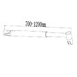 AICA SANITAIRE - Paroi de douche 130x200cm avec barre de fixation 70-120cm en cylindrique, profilé en chromé, AICA paroi de douche à l'italienne en 8mm verre anticalcaire et securit - vignette