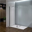 AICA SANITAIRE - Paroi de douche avec retour pivotant 120+40x200cm, charnières, AICA paroi de douche à l'italienne en verre anticalcaire avec barre de fixation 73-120cm en carré - vignette