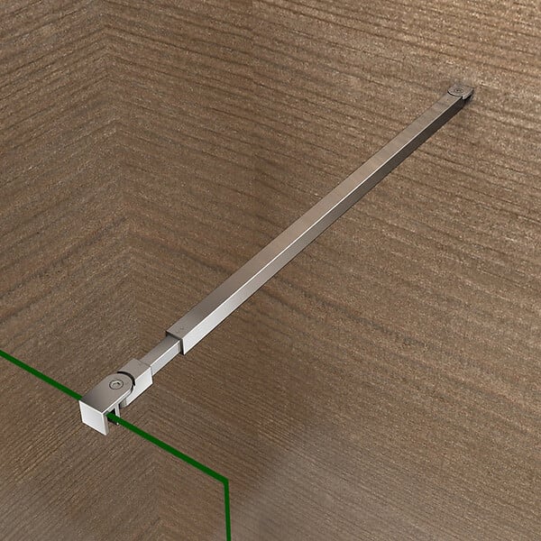 AICA SANITAIRE - Paroi de douche avec retour pivotant 120+40x200cm, charnières, AICA paroi de douche à l'italienne en verre anticalcaire avec barre de fixation 73-120cm en carré - large