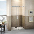 AICA SANITAIRE - Porte de douche coulissante 120cm Hauteur 195cm en verre 8mm securit anticalcaire, porte de douche installée en niche - vignette