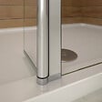 AICA SANITAIRE - Paroi de douche 80+40x200cm avec barre de fixation 73-120cm en carré, verre 8mm clair de sécurité, AICA paroi de douche à l'italienne avec retour pivotant 40cm - vignette