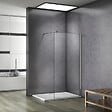 AICA SANITAIRE - Paroi de douche 110x200cm verre 10mm avec barre de fixation 90cm en carré, AICA paroi de douche à l'italienne en verre securit anticalcaire - vignette