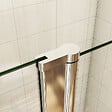 AICA SANITAIRE - Porte de douche battante H.187cm largeur réglable 149 à 154.4cm, porte de douche pivotante à 180° avec 2 éléments fixes en 6mm verre securit anticalcaire - vignette