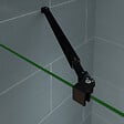 AICA SANITAIRE - Paroi de douche 150x200cm avec barre de fixation 73-120cm en carré, profilé noir mat, AICA paroi de douche à l'italienne en 8mm verre securit anticalcaire - vignette