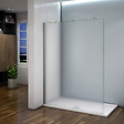 AICA SANITAIRE - Paroi de douche sablé 100x200cm avec barre de fixation 70-120cm en cylindrique, paroi de douche à l'italienne en 8mm verre dépoli et anticalcaire - vignette