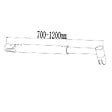AICA SANITAIRE - Paroi de douche sablé 100x200cm avec barre de fixation 70-120cm en cylindrique, paroi de douche à l'italienne en 8mm verre dépoli et anticalcaire - vignette