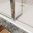 AICA SANITAIRE - Paroi de douche 80+30x200cm avec barre de fixation 90cm en carré, verre 8mm anticalcaire, AICA paroi de douche à l'italienne avec retour pivotant 30cm - vignette