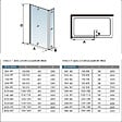 AICA SANITAIRE - Paroi de douche 80+40x200cm avec barre de fixation 90cm en carré, AICA paroi de douche à l'italienne avec retour pivotant 40cm en 8mm verre anticalcaire, profilé noir mat - vignette