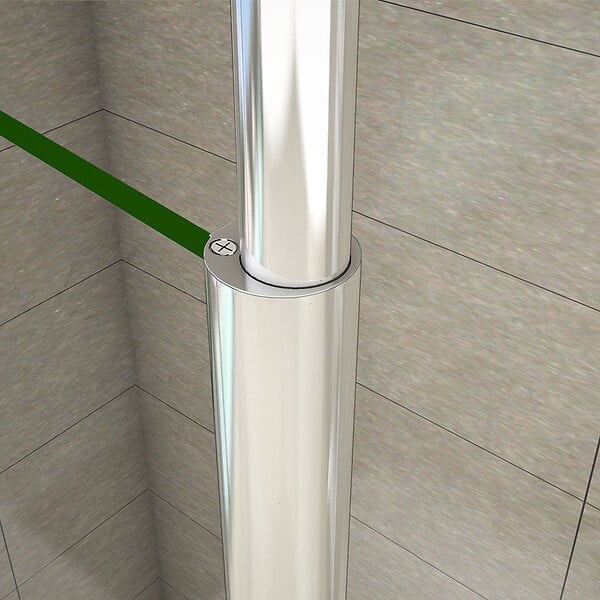 AICA SANITAIRE - Paroi de douche 140x200cm avec barre de fixation au plafond 203-320cm, profilé en chromé, AICA paroi de douche à l'italienne en 8mm verre anticalcaire et securit - large