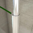 AICA SANITAIRE - Paroi de douche 140x200cm avec barre de fixation au plafond 203-320cm, profilé en chromé, AICA paroi de douche à l'italienne en 8mm verre anticalcaire et securit - vignette