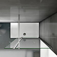 AICA SANITAIRE - Paroi de douche 120+40x200cm avec barre de fixation 140cm en carré, verre 8mm clair de sécurité, AICA paroi de douche à l'italienne avec retour pivotant 40cm - vignette