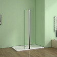 AICA SANITAIRE - Volet pivotant seul 40x200cm pour paroi de douche italienne en verre 8mm, retour pivotant à 180°, verre anticalcaire - vignette
