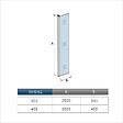 AICA SANITAIRE - Volet pivotant seul 40x200cm pour paroi de douche italienne en verre 8mm, retour pivotant à 180°, verre anticalcaire - vignette