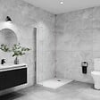 AICA SANITAIRE - Paroi de douche italienne pivotante 35x200cm, AICA paroi de douche retour pivotant mural en verre 8mm anticalcaire, profilé chromé - vignette