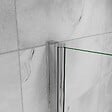 AICA SANITAIRE - Paroi de douche italienne pivotante 35x200cm, AICA paroi de douche retour pivotant mural en verre 8mm anticalcaire, profilé chromé - vignette