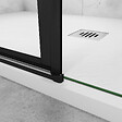 AICA SANITAIRE - Porte de douche pivotante 110x200cm avec un élément fixe Porte de douche noire Hauteur 200cm en 8mm verre anticalcaire - vignette
