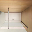AICA SANITAIRE - Paroi de douche 140x200cm avec barre de fixation 70-120cm en cylindrique, AICA paroi de douche à l'italienne en 8mm verre bande centrale dépoli - vignette