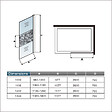 AICA SANITAIRE - Paroi de douche 140x200cm avec barre de fixation 70-120cm en cylindrique, AICA paroi de douche à l'italienne en 8mm verre bande centrale dépoli - vignette