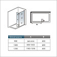 AICA SANITAIRE - Paroi de douche avec retour pivotant 100+40x200cm, charnières, AICA paroi de douche à l'italienne en verre anticalcaire avec barre de fixation cylindrique 70-120cm - vignette