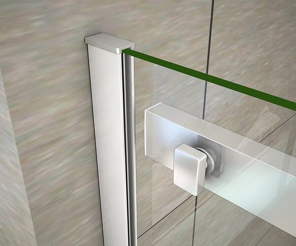 AICA SANITAIRE - Porte de douche coulissante 110x195cm, porte de douche installée en niche, verre de sécurité anticalcaire 8mm, profilé chromé - large