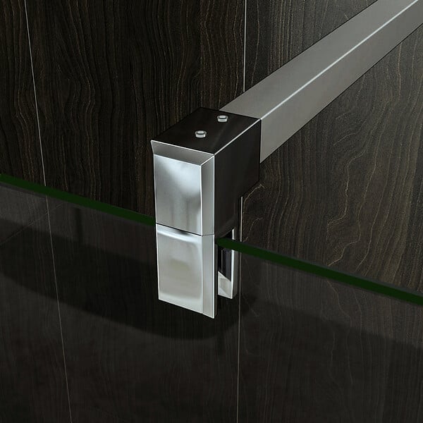 AICA SANITAIRE - Paroi de douche 50+30x200cm avec barre de fixation 140cm en carré, verre 8mm anticalcaire, AICA paroi de douche à l'italienne avec retour pivotant 30cm - large
