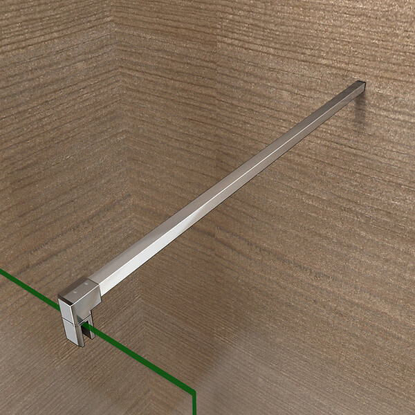 AICA SANITAIRE - Paroi de douche sablé 140x200cm avec barre de fixation 140cm en carré, paroi de douche à l'italienne en 8mm verre dépoli et anticalcaire - large