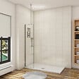 AICA SANITAIRE - Paroi de douche 40x200cm avec barre de fixation au plafond 90-150cm, profilé en chromé, AICA paroi de douche à l'italienne en 8mm verre anticalcaire et securit - vignette