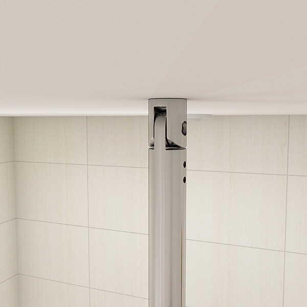 AICA SANITAIRE - Paroi de douche 40x200cm avec barre de fixation au plafond 90-150cm, profilé en chromé, AICA paroi de douche à l'italienne en 8mm verre anticalcaire et securit - large