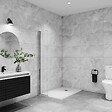 AICA SANITAIRE - Paroi de douche italienne pivotante 45x200cm, AICA paroi de douche retour pivotant mural en verre 8mm anticalcaire, profilé chromé - vignette