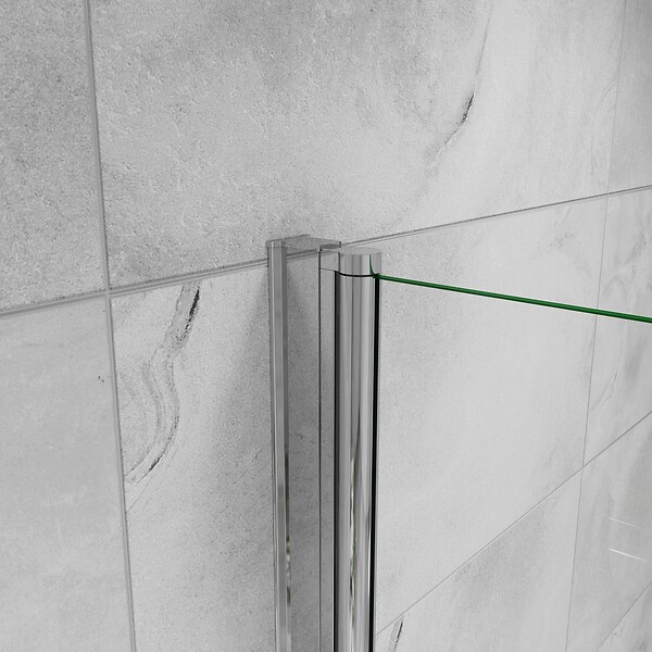 AICA SANITAIRE - Paroi de douche italienne pivotante 45x200cm, AICA paroi de douche retour pivotant mural en verre 8mm anticalcaire, profilé chromé - large