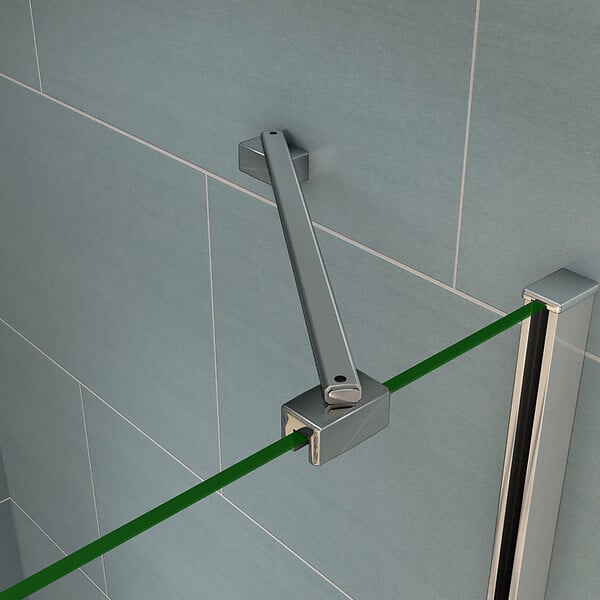 AICA SANITAIRE - Paroi de douche avec retour pivotant 90+40x200cm, charnières, AICA paroi de douche à l'italienne en verre anticalcaire avec barre de fixation d'angle 45cm - large
