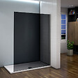 AICA SANITAIRE - Paroi de douche à l'italienne 120x200cm en verre 8mm fumé et anticalcaire, paroi de douche foncée, sans barre de fixation - vignette