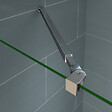 AICA SANITAIRE - Paroi de douche sablé 140x200cm avec barre de fixation 73-120cm en carré, paroi de douche à l'italienne en 8mm verre dépoli et anticalcaire - vignette