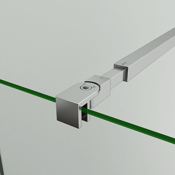 AICA SANITAIRE - Paroi de douche sablé 140x200cm avec barre de fixation 73-120cm en carré, paroi de douche à l'italienne en 8mm verre dépoli et anticalcaire - large