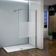 AICA SANITAIRE - Paroi de douche 120x200cm avec barre de fixation 90cm recoupable, AICA paroi de douche à l'italienne en 8mm verre bande centrale dépoli - vignette