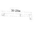 AICA SANITAIRE - Paroi de douche 130x200cm verre 10mm avec barre de fixation 70-120cm en cylindrique, AICA paroi de douche à l'italienne en verre securit anticalcaire - vignette